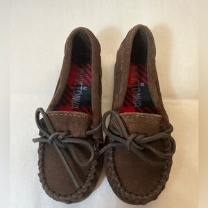 Minnetonka’s Slippers Kids Sz‎ 10 Brown Leather Slip On Loafers